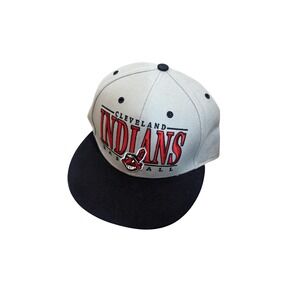 Cleveland Indians Hat Cap Snap Back Mens One Size Navy MLB Baseball Chief Wahoo